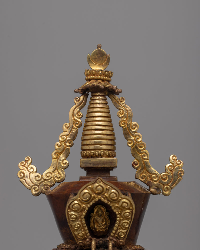 Buddhist Copper Stupa | Traditional Buddhist Monument for Enhancing Your Sacred Space