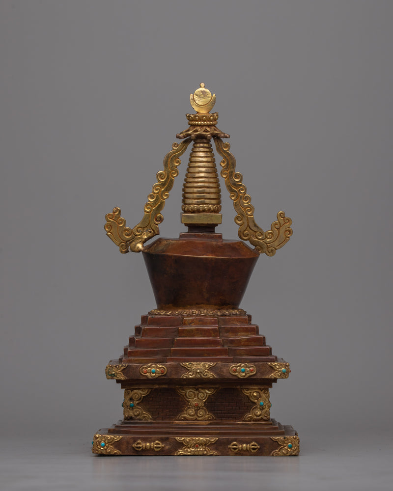 Buddhist Copper Stupa | Traditional Buddhist Monument for Enhancing Your Sacred Space