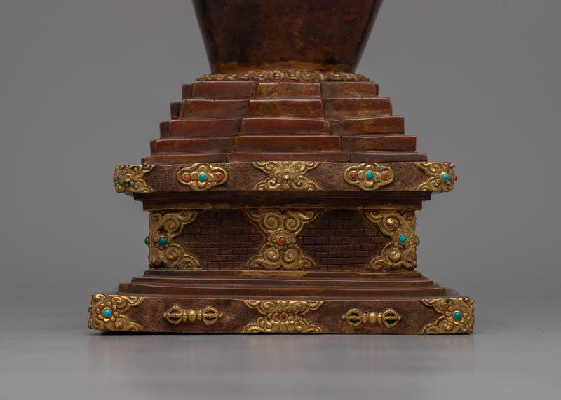 Buddhist Copper Stupa | Traditional Buddhist Monument for Enhancing Your Sacred Space