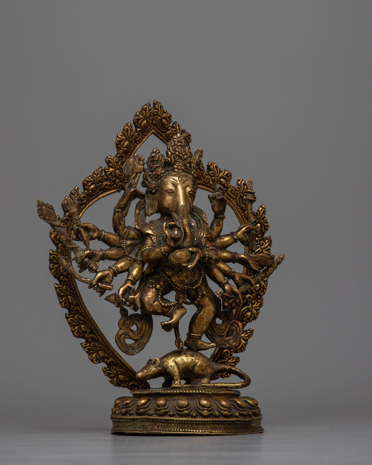 Copper Ganesh Statue | Sacred Hindu Deity Sculpture Symbolizing Wisdom and Prosperity