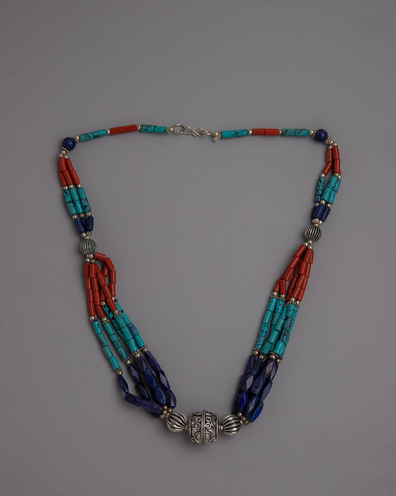 Tibetan Beads Necklace | Handmade Jewelry Piece Symbolizing Tradition and Spiritual Devotion