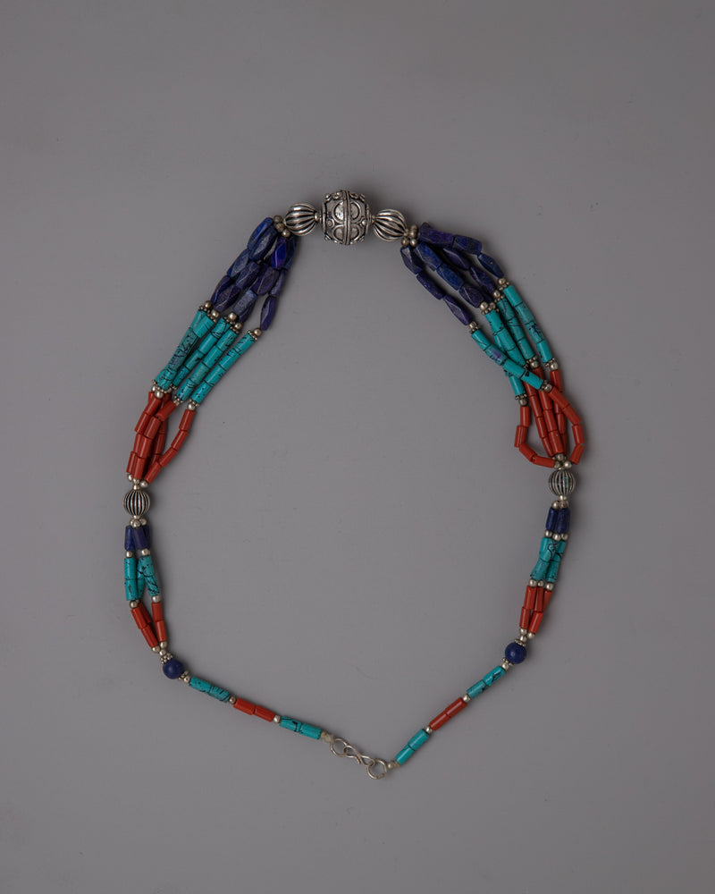 Tibetan Beads Necklace | Handmade Jewelry Piece Symbolizing Tradition and Spiritual Devotion