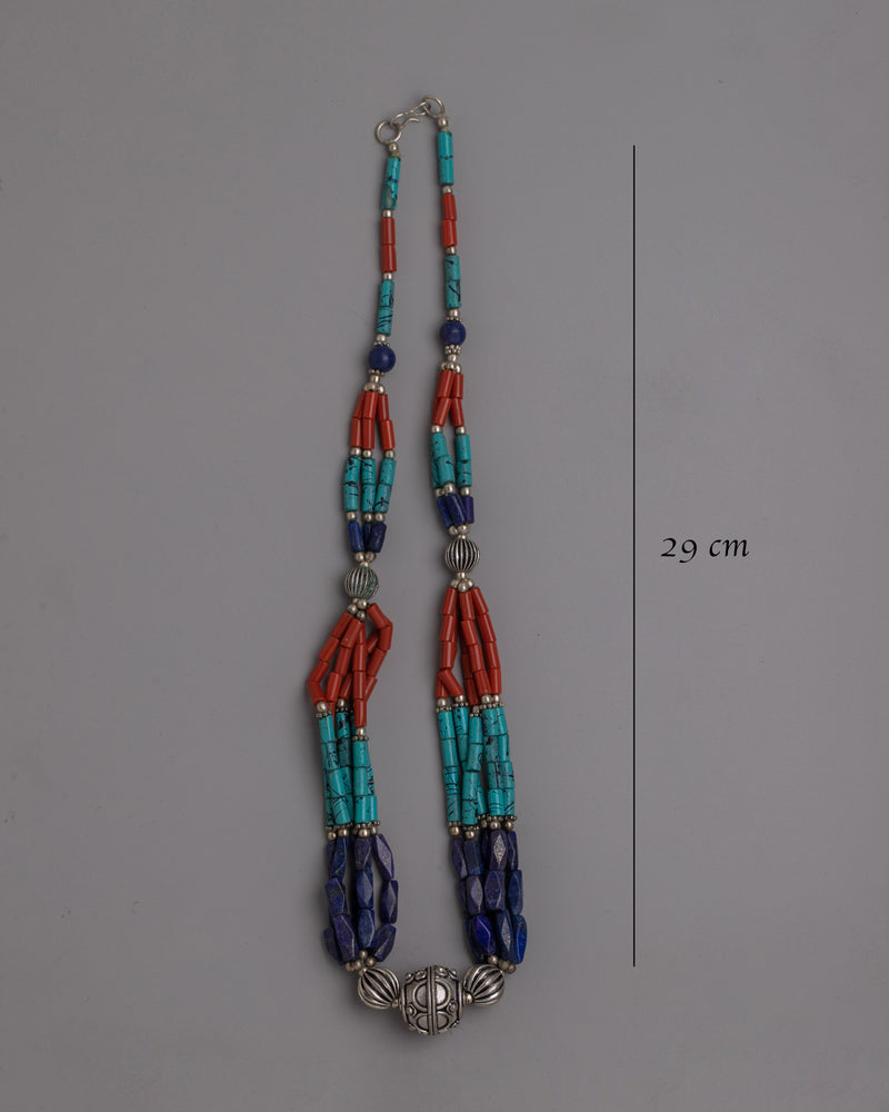 Tibetan Beads Necklace | Handmade Jewelry Piece Symbolizing Tradition and Spiritual Devotion