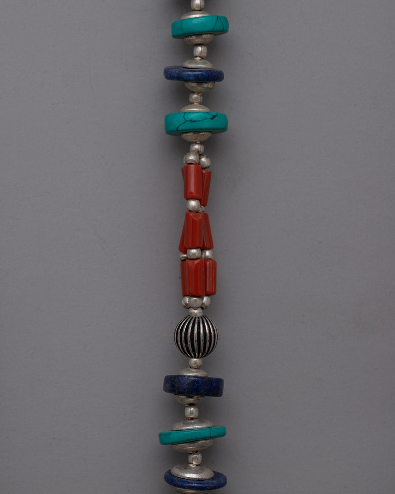 Tibetan Buddhist Necklace | Vibrant Artistic Jewelry of Spiritual Cultural Adornments