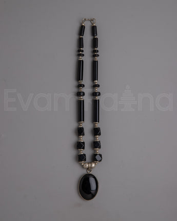 Long Black Beaded 