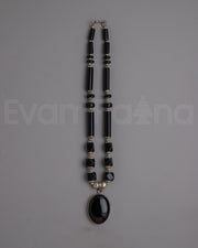 Long Black Beaded 