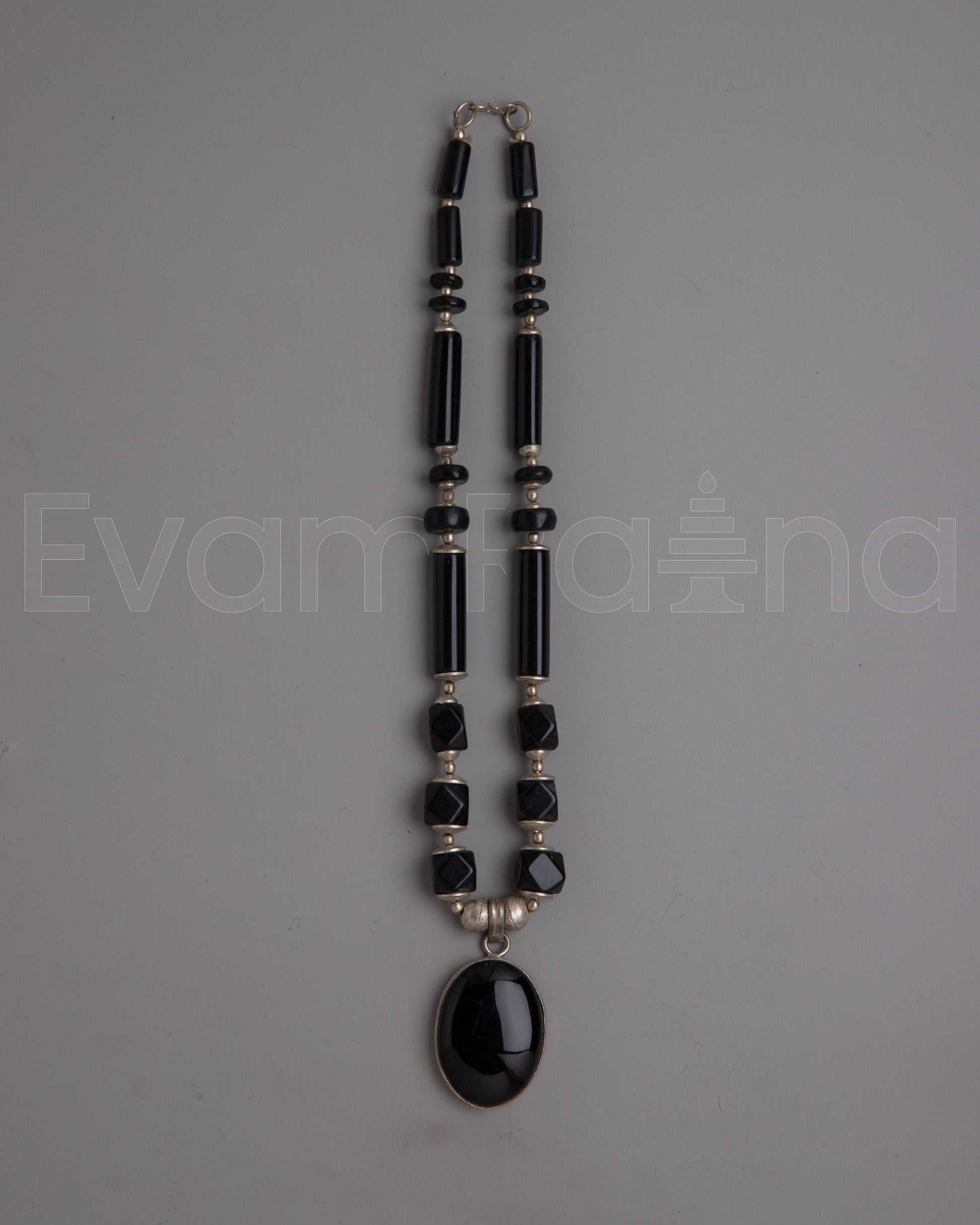 Long Black Beaded 