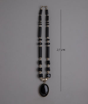 Long Black Beaded Necklace | Enhance Fashion & Style with Classic Black Beads jewelry