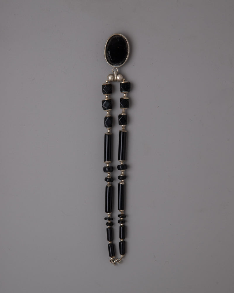 Long Black Beaded Necklace | Enhance Fashion & Style with Classic Black Beads jewelry