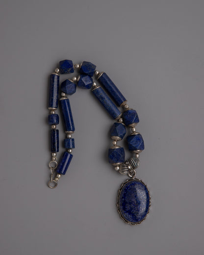 Lapis Lazuli Necklace | Exquisite Jewelry of Nepalese Traditional Craftsmanship