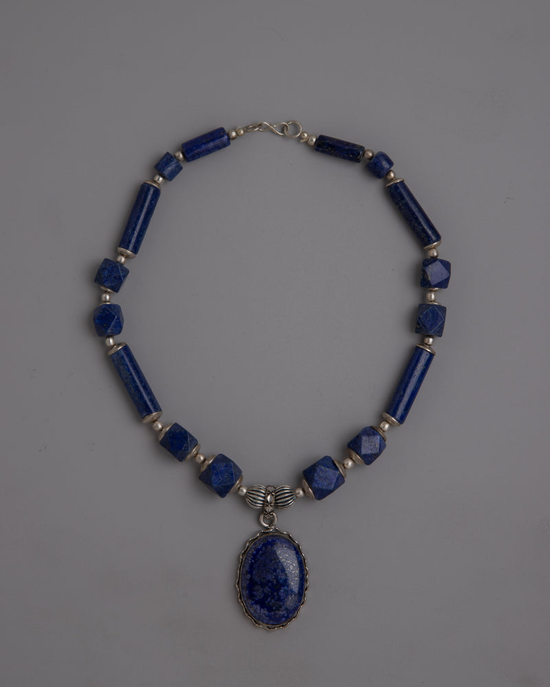 Lapis Lazuli Necklace | Exquisite Jewelry of Nepalese Traditional Craftsmanship