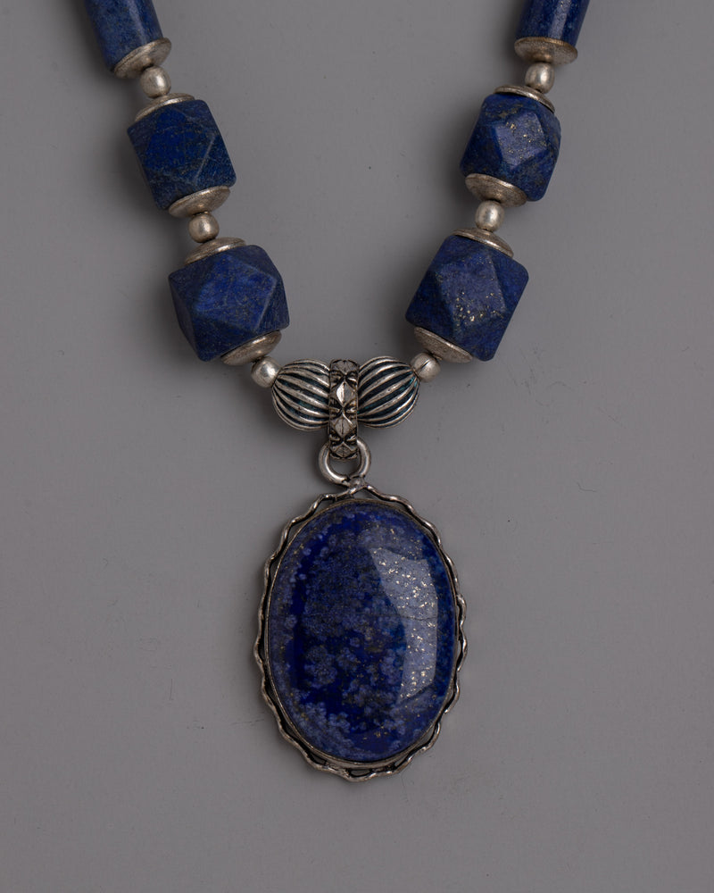 Lapis Lazuli Necklace | Exquisite Jewelry of Nepalese Traditional Craftsmanship