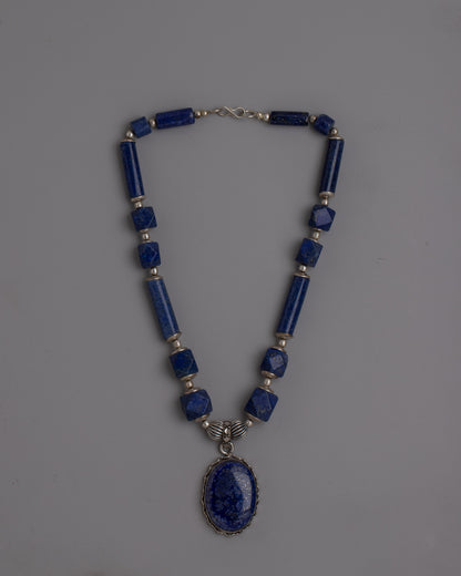 Lapis Lazuli Necklace | Exquisite Jewelry of Nepalese Traditional Craftsmanship