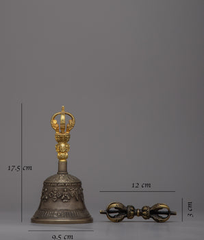 Buddhist Bell and Vajra Set | Tibetan Sacred Ritual Tools for Spiritual Practice