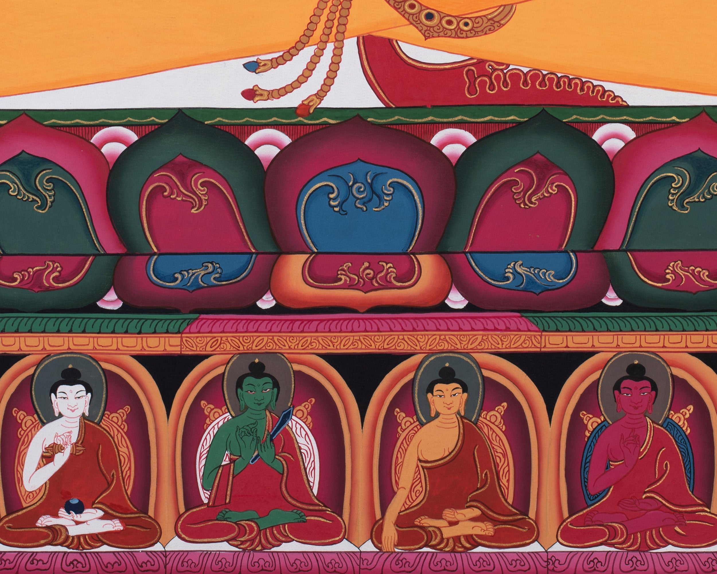 Amoghasiddhi Buddha Thangka | Enlightened Action and Fearless Compassion