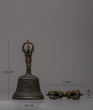 Tibetan Vajra and Bell Set | Sacred Ritual Instruments Symbolizing Spiritual Power and Purity