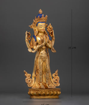 4 arm Standing Chenrezig Statue