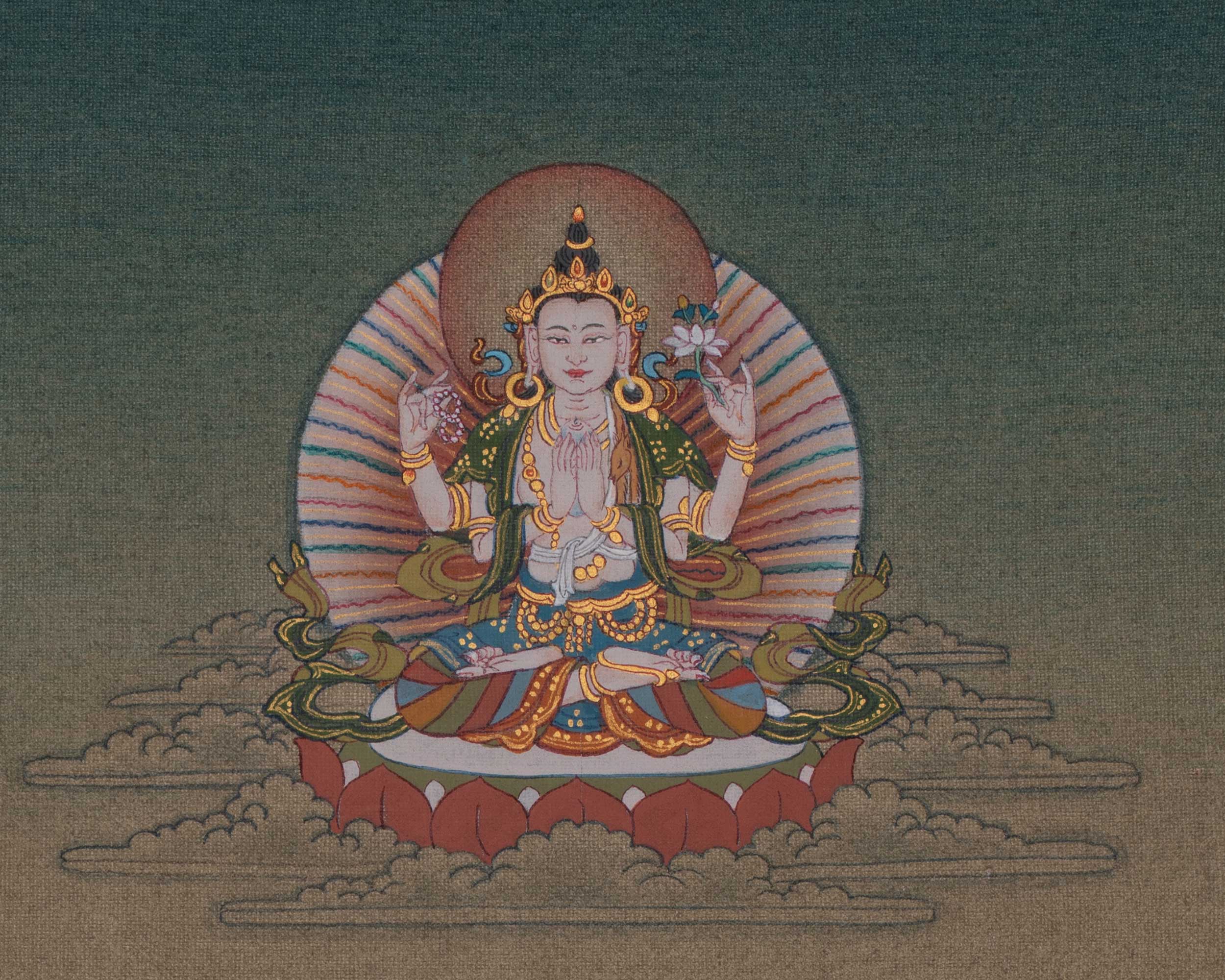 Manjushri With Chenrezig And Vajrapani Art | Wisdom, Compassion, And Power