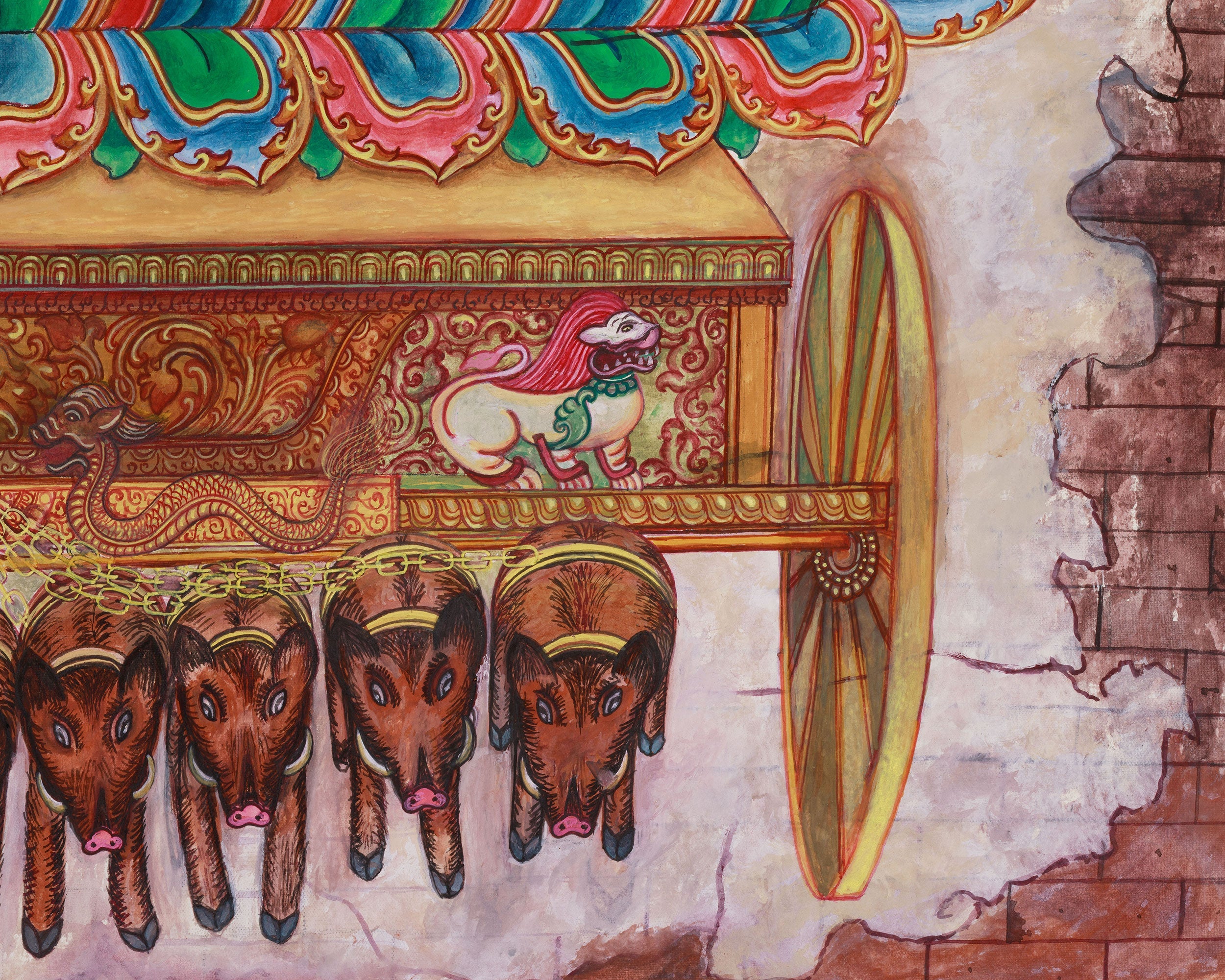 Digital Print of Marichi Devi | Tantric Goddess of Protection on Cotton Canvas