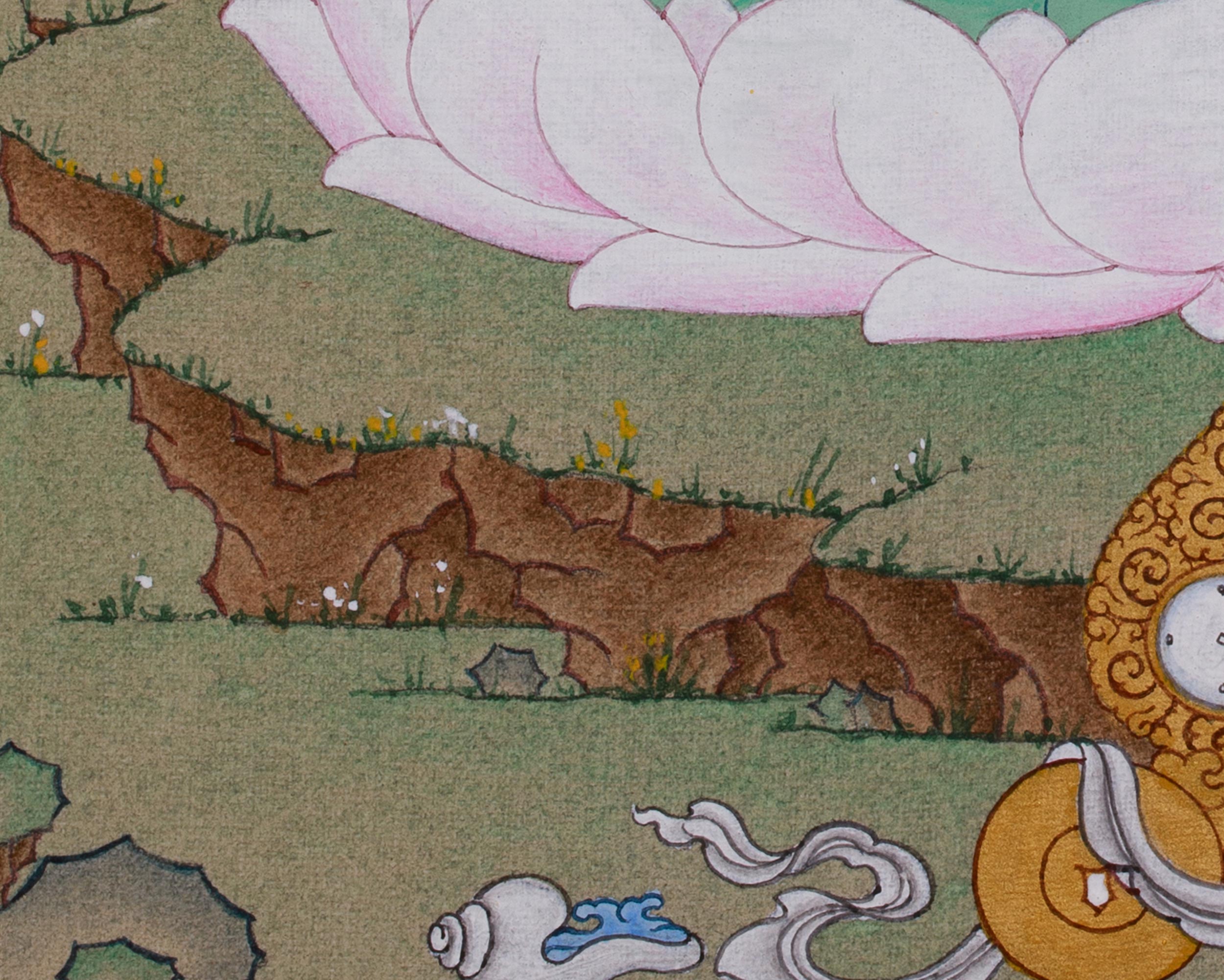 Hand-Painted Peaceful Deity Shakyamuni Buddha Thangka | A Symbol of Enlightenment
