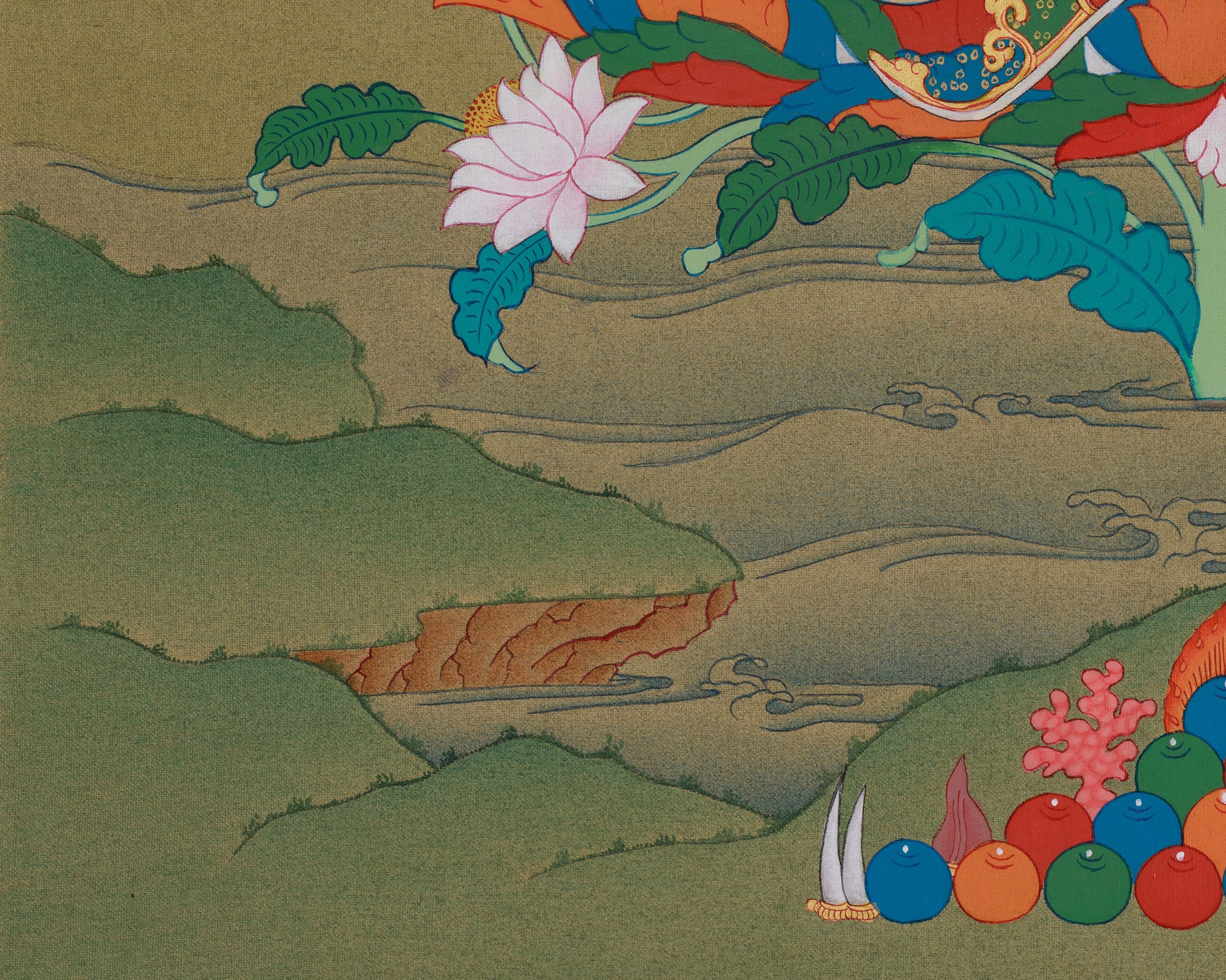 Vajrayana Guru Rinpoche Thangka | Honoring The Lotus-Born Master | Enlightened Wisdom