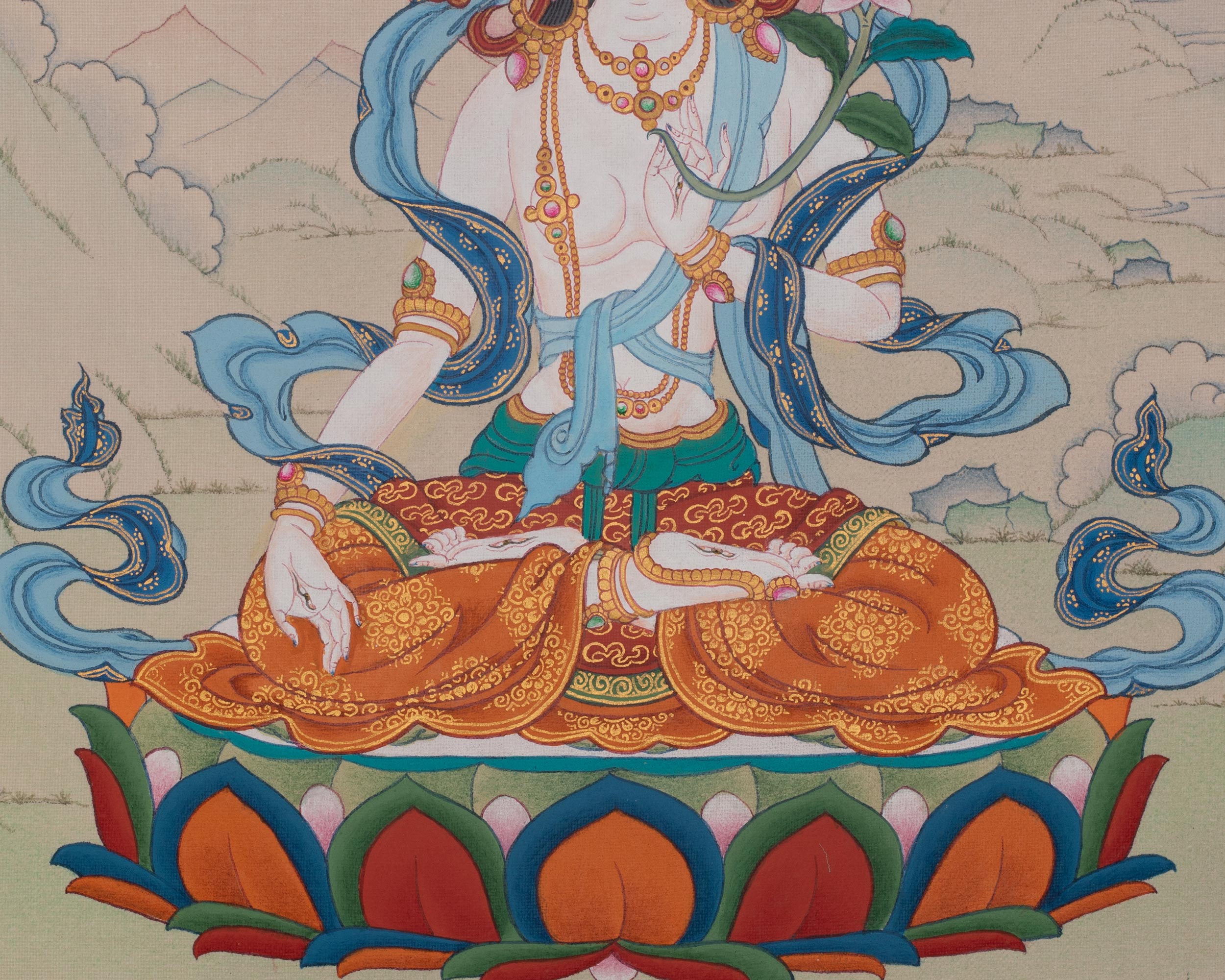 Goddess White Tara Artwork | Healing, Compassion, and Longevity | Sita Tara