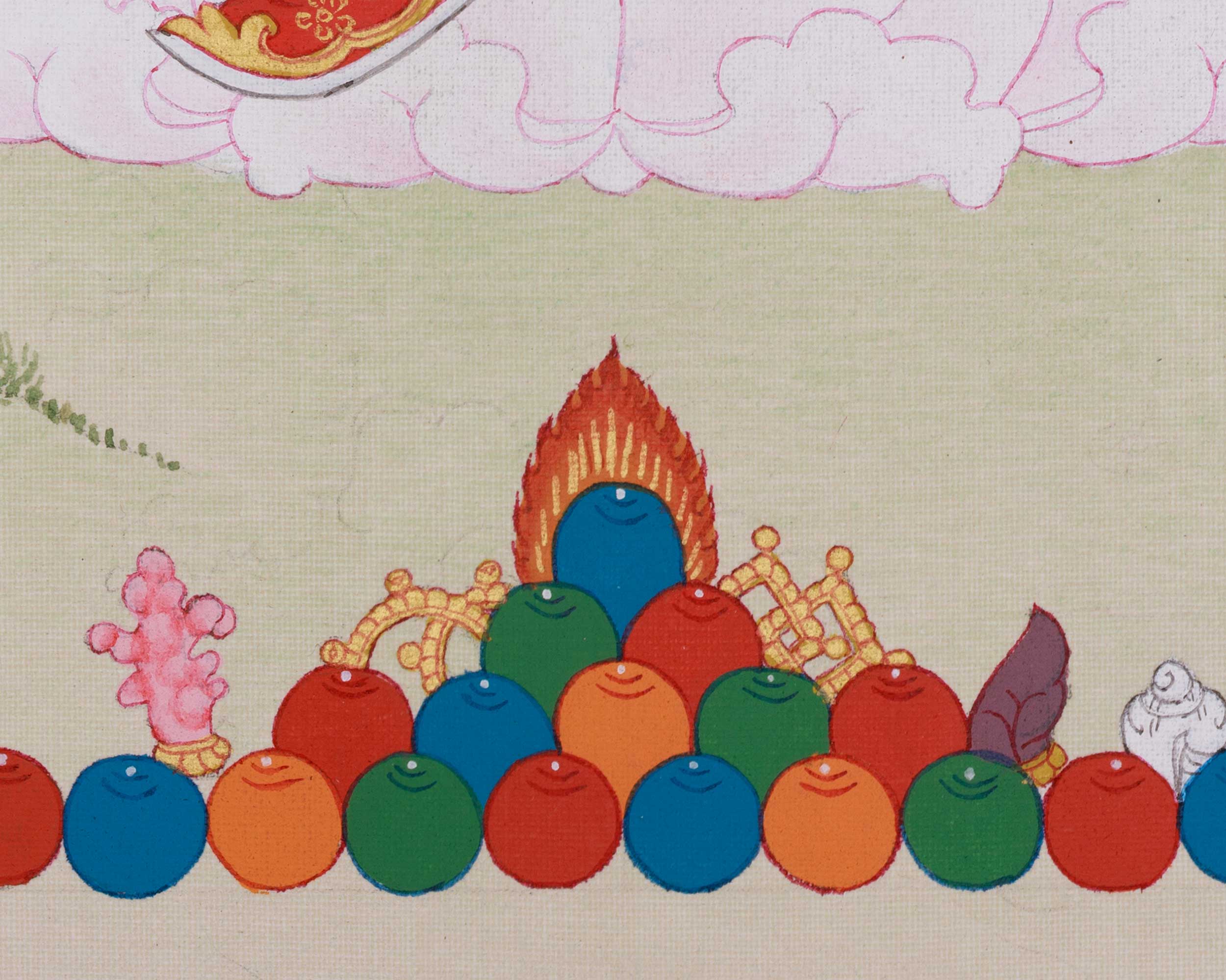 Himalayan Thangka of Guru Rinpoche With Consort | Lotus Born Master