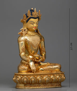 crown-shakyamuni-buddha-gilt statue