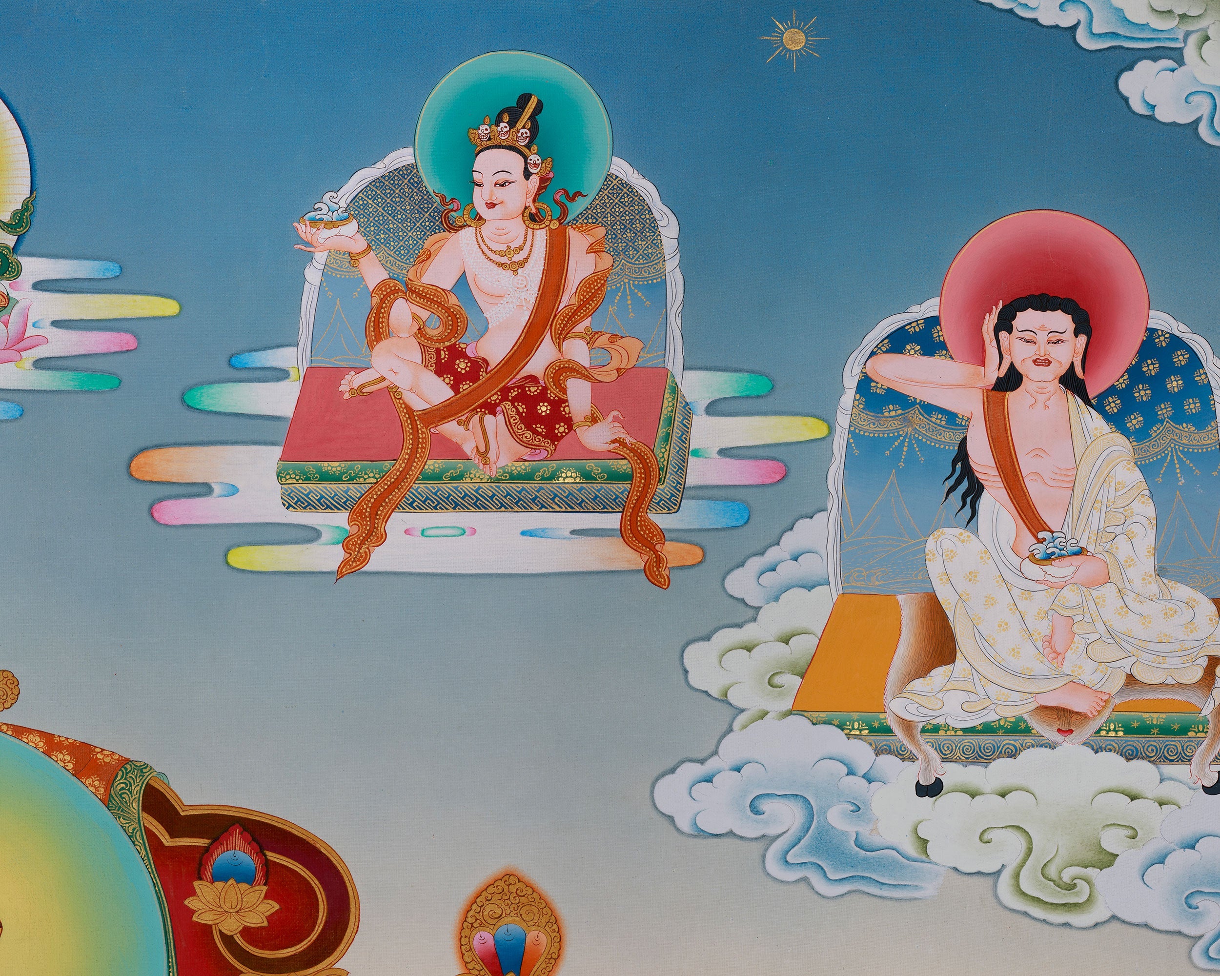 Traditional Thangka of Gompopa | Kagyu Lineage Master Buddhist Art