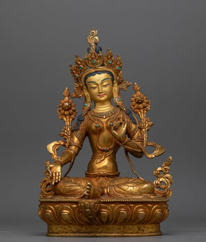green-tara-gold-gilded-antique-touch