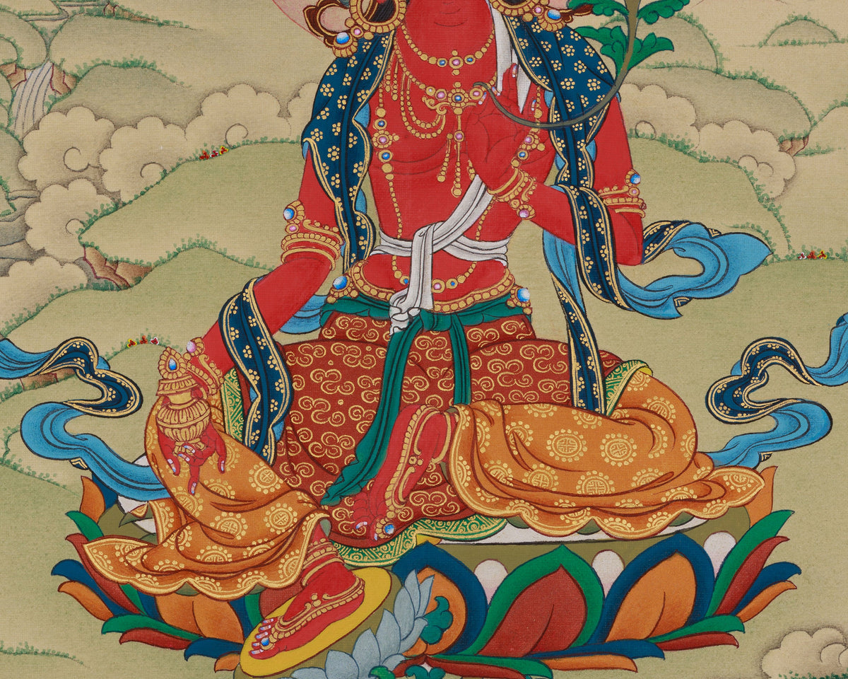 Traditional Thangka of Red Tara | A Symbol of Compassion and Power