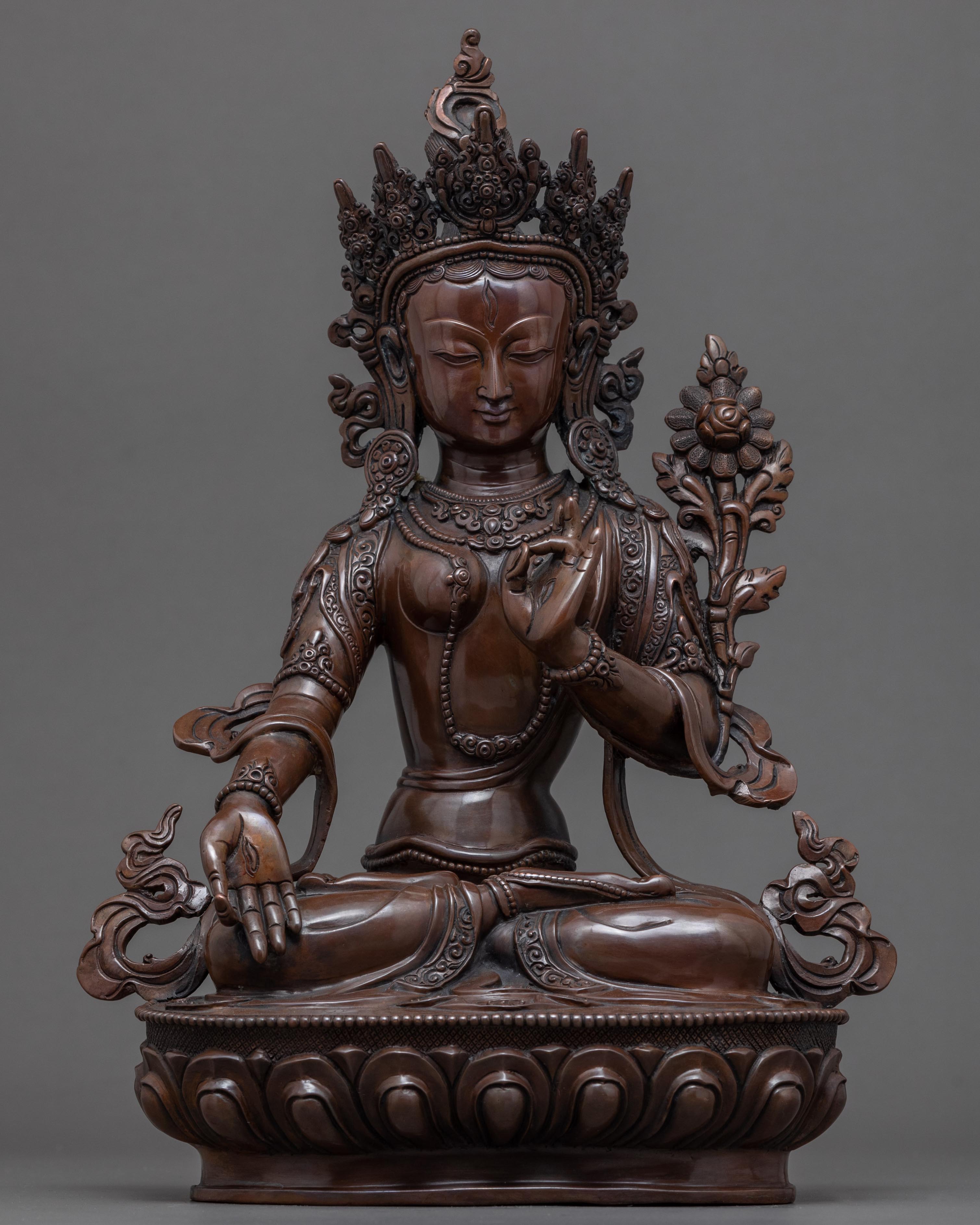 White Tara Goddess Sculpture