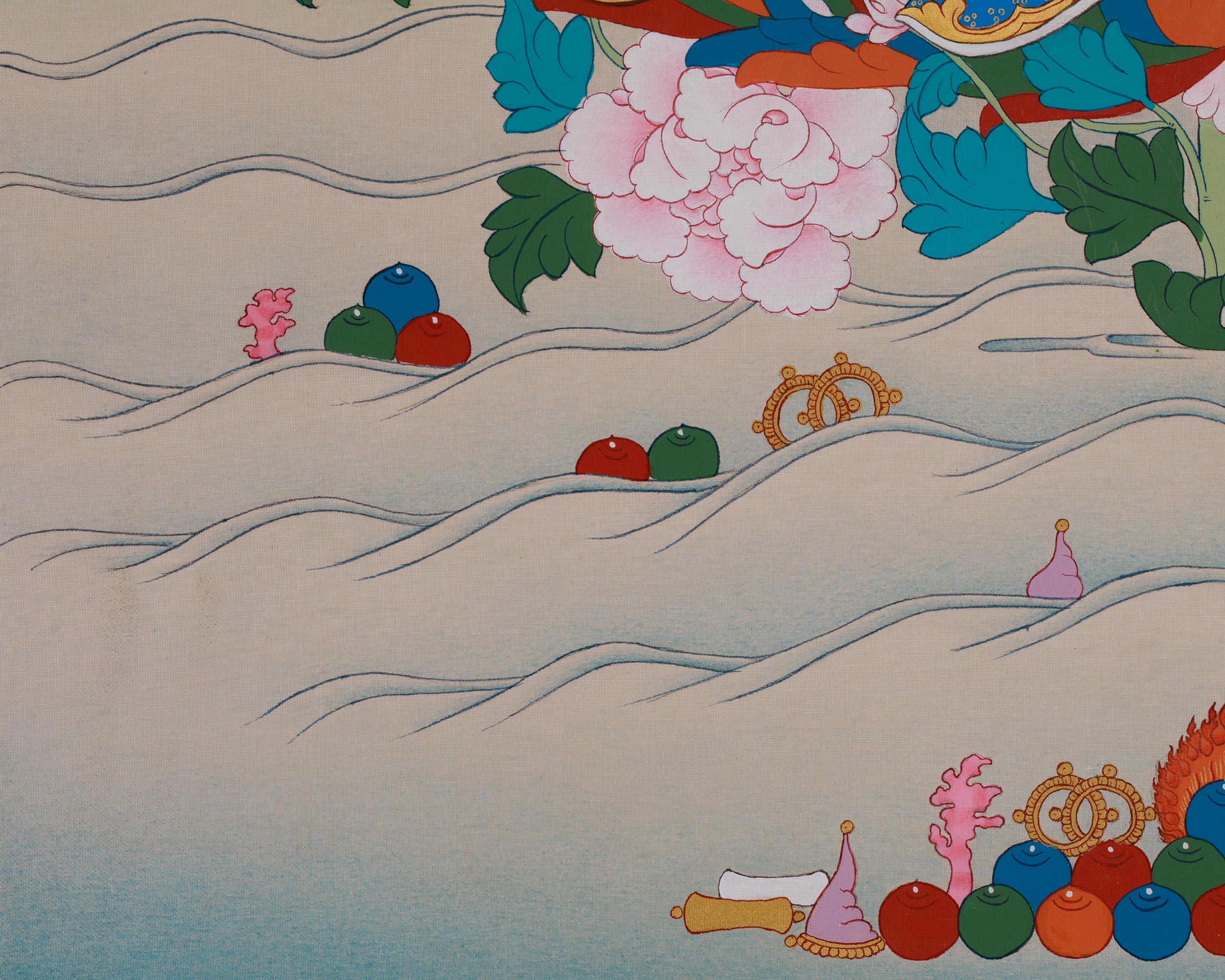 Traditional Guru Rinpoche with Consort Thangka | Representing Wisdom and Transformation