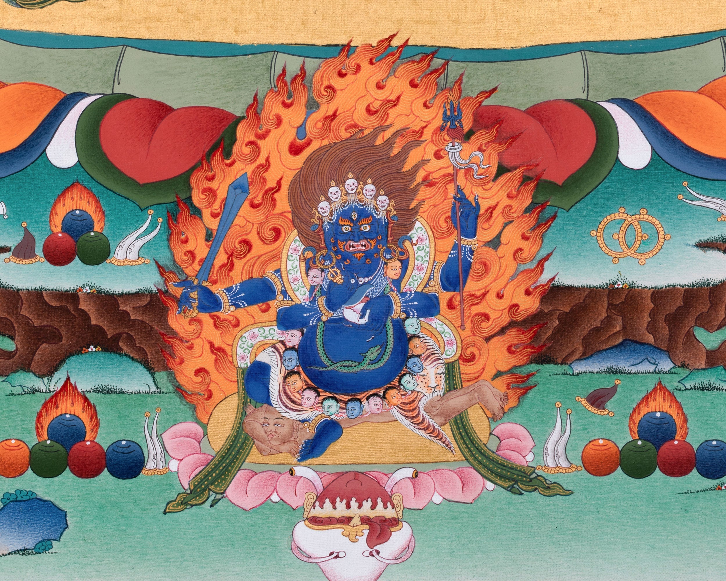 Giclee Print of Chakrasambhara with Mahakala and Mitrupa | Tantric Buddhist Deity