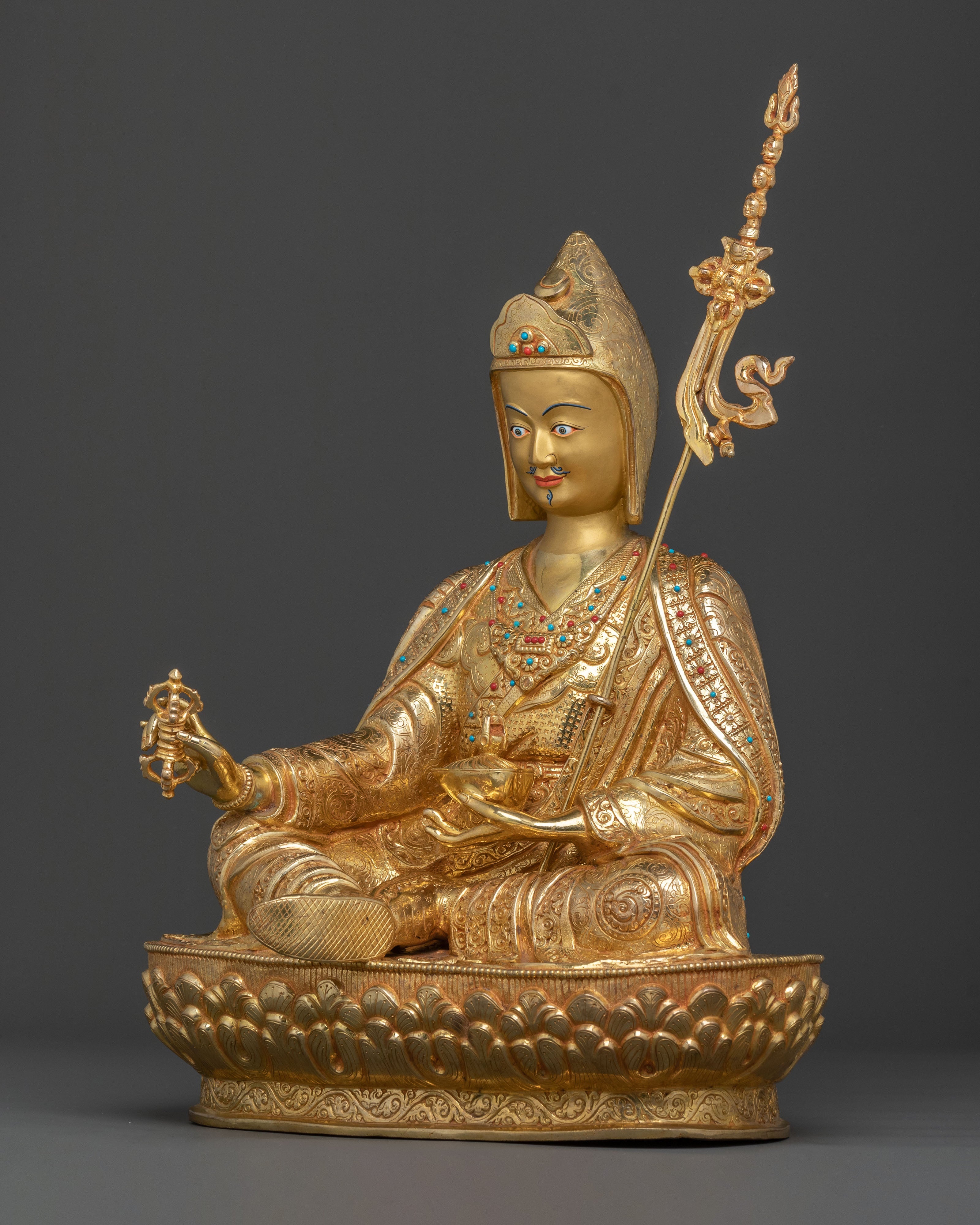 Sacred Tibetan Guru Rinpoche Statue | Padmasambhava Buddhist Sculpture