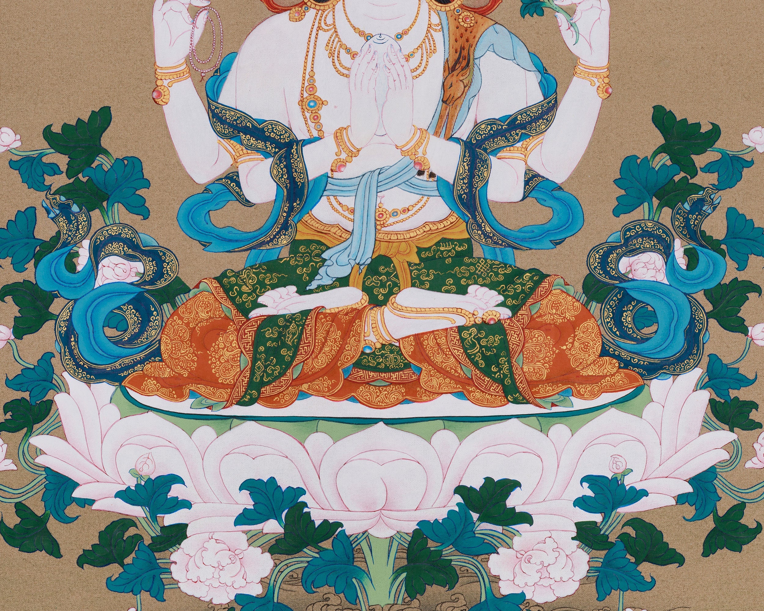 Buddha Chenrezig Thangka | Embodiment of Infinite Compassion