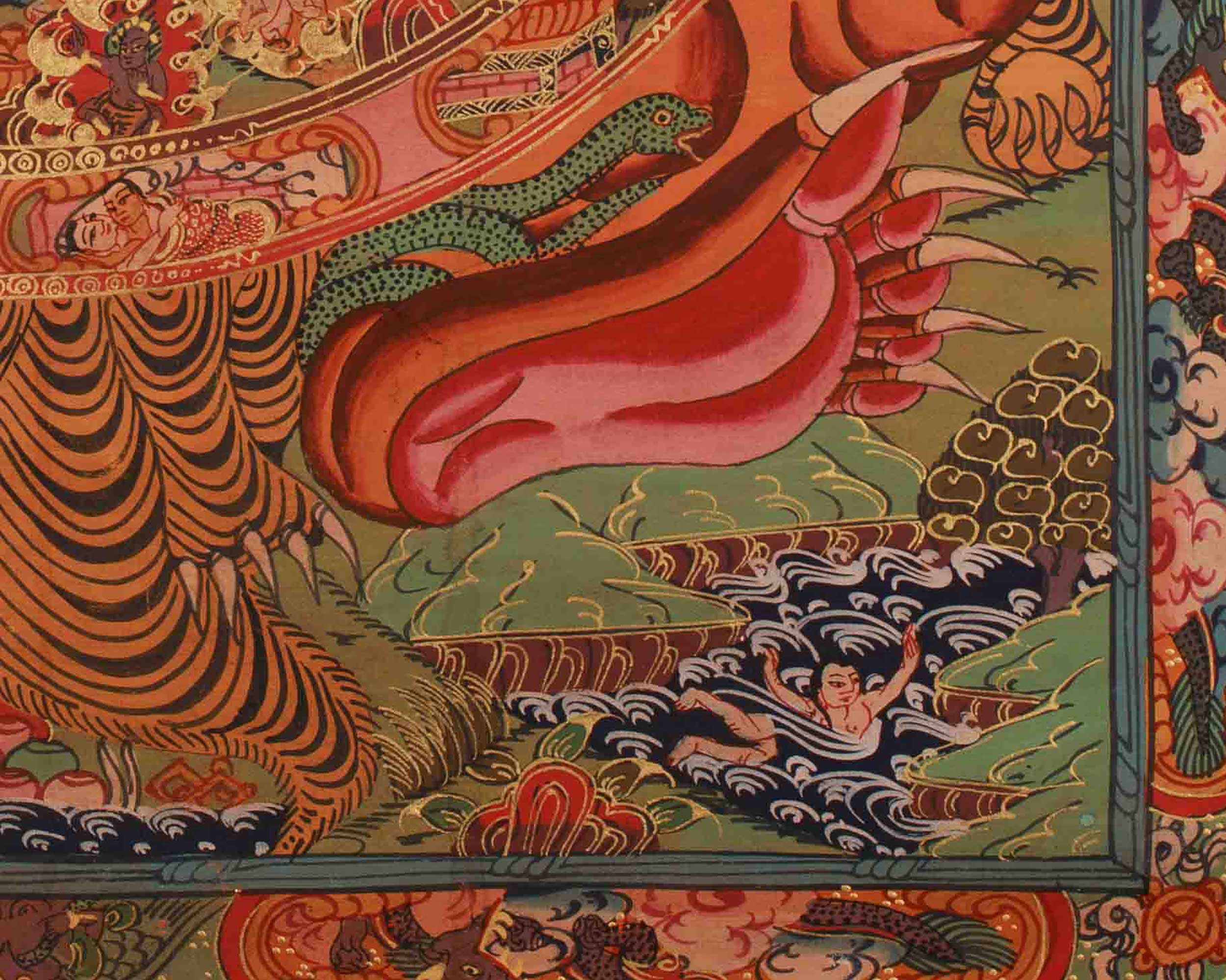 Wheel Of Life Artwork | Traditional Tibetan Bhavachakra Thangka | Buddhist Meditation Altar