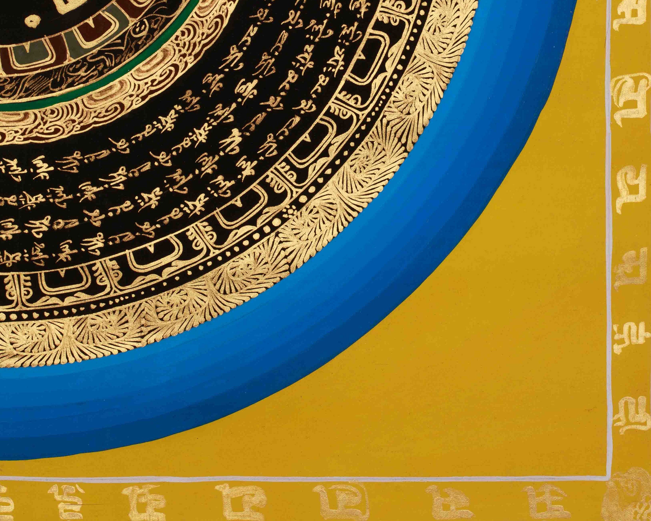 Sacred Mantra Mandala Art | Tibetan Buddhist Thangka Painting