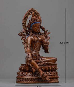 green-tara-oxidized-sculpture-for altar