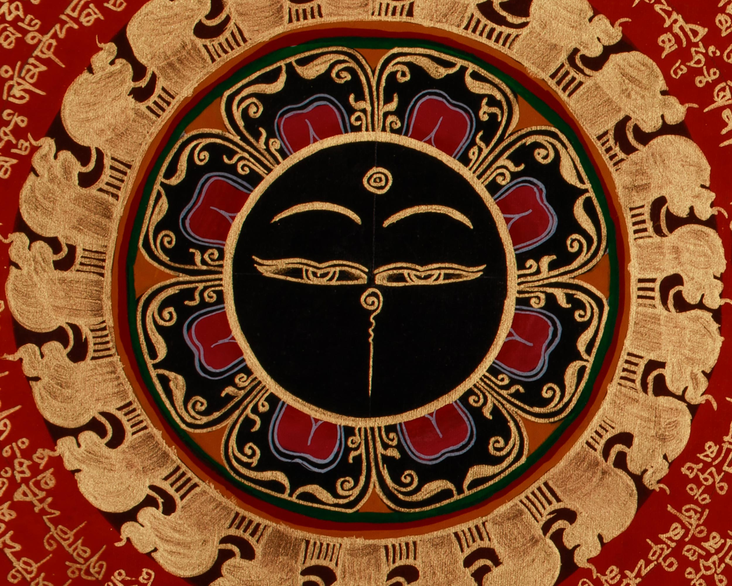 Hand-Painted Mantra Mandala Art | A Sacred Expression of Cosmic Energy