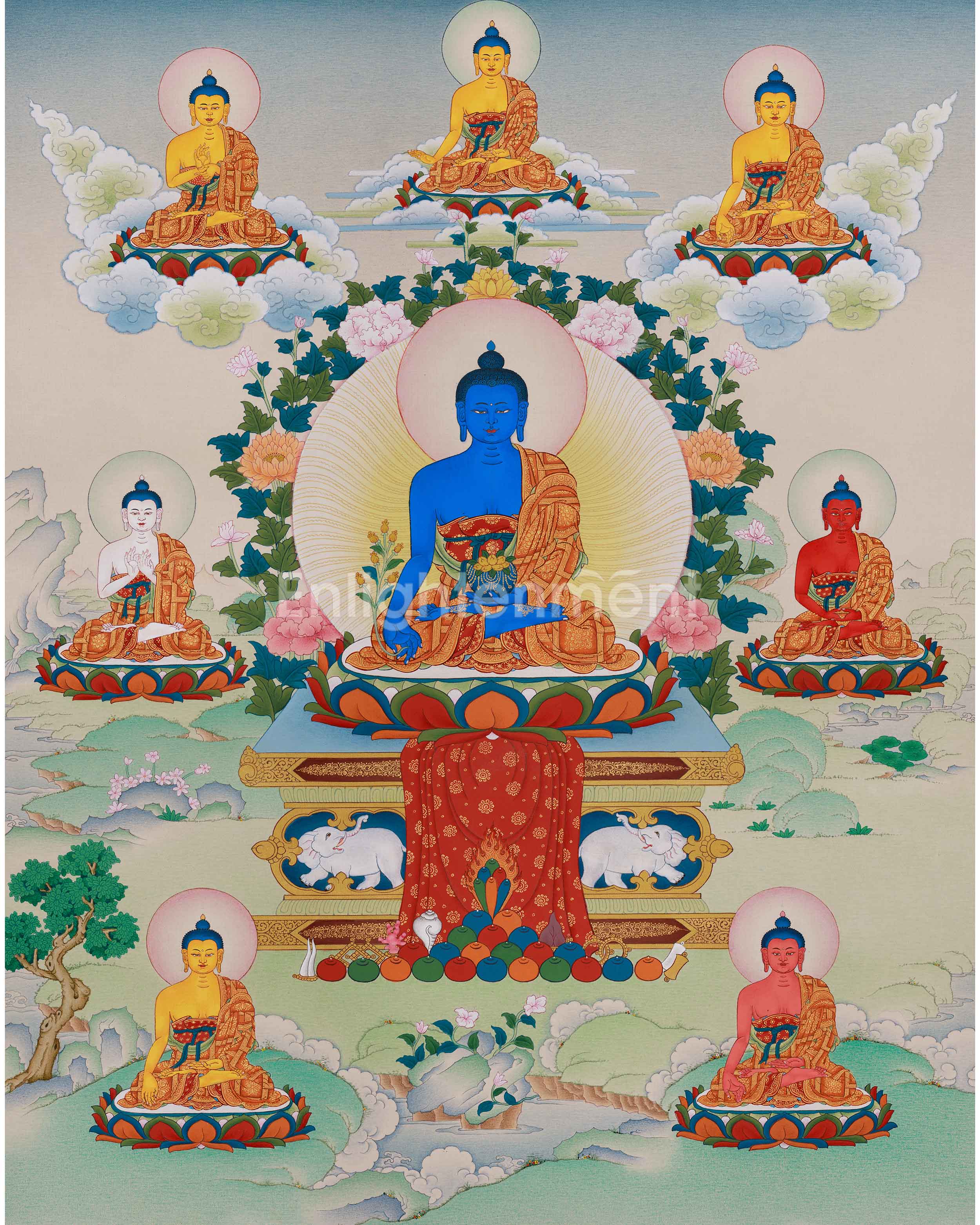 Traditional Asta Medicine Buddha Thangka