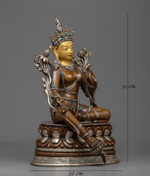 beautiful statue of green-tara