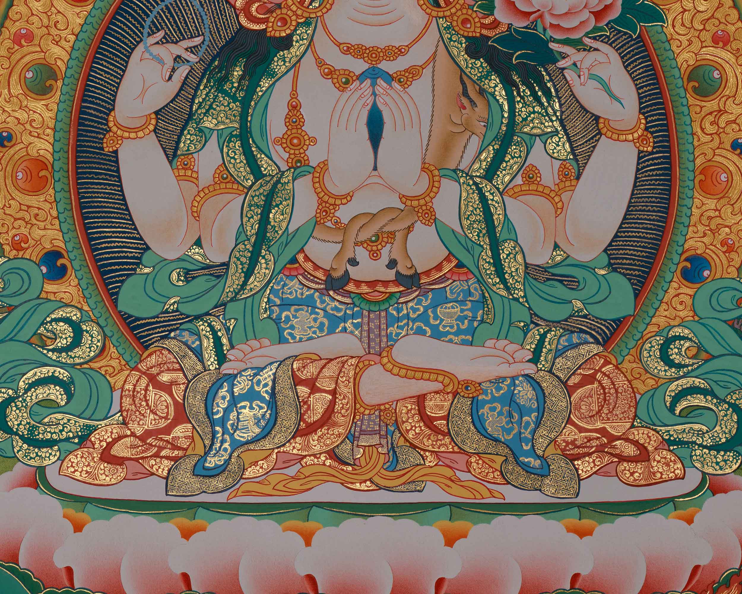 Universal Thangka Of Chenrezig | Avalokiteshvara Art | Spiritual Thangka