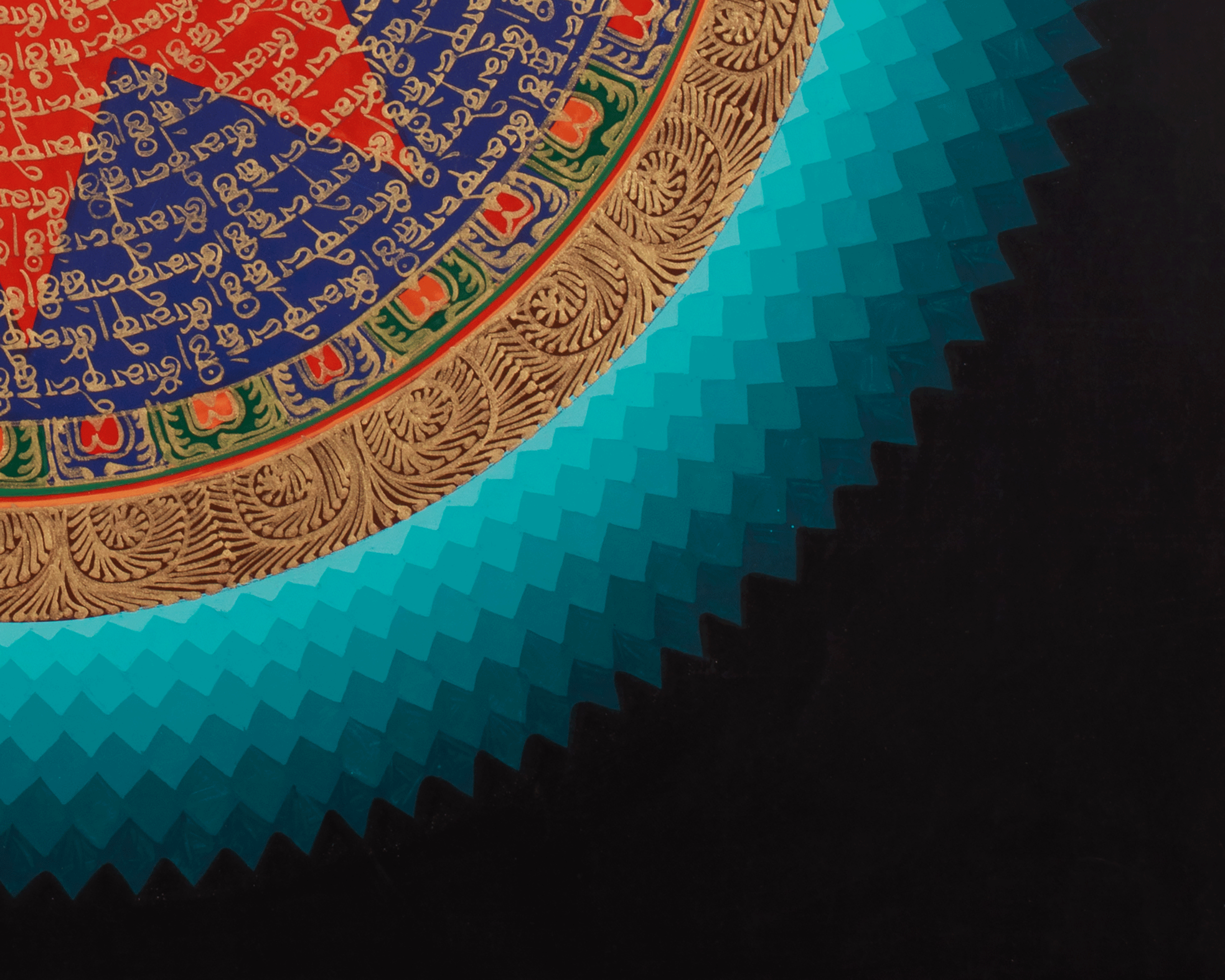 Mantra Mandala Wall Hanging Art | Hand-Painted Buddhist Thangka