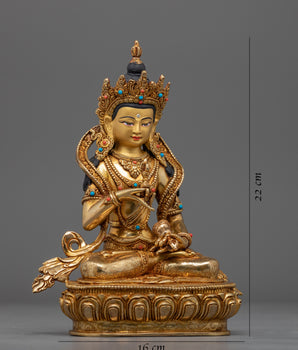 Guru Vajrasattva Statue | Traditional Gold Dorje Sempa Sculpture