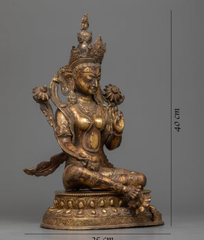 green tara antique-statue
