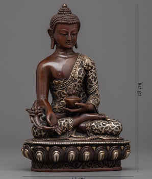Healing Medicine Buddha Sculpture | Traditional Hand Carved Buddhist Art