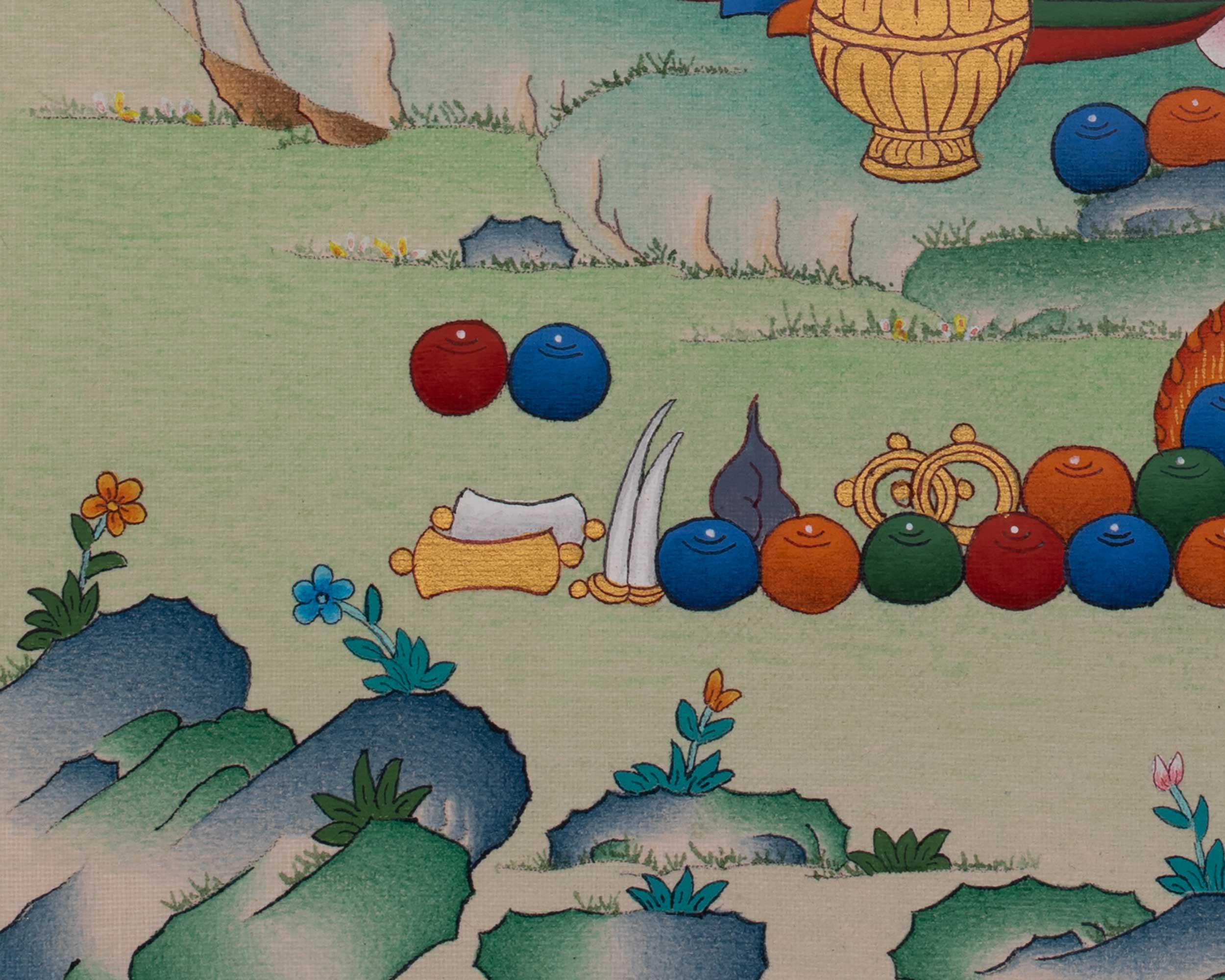 Dzambhala Prosperity Art | Wealth Deity | Traditional Thangka