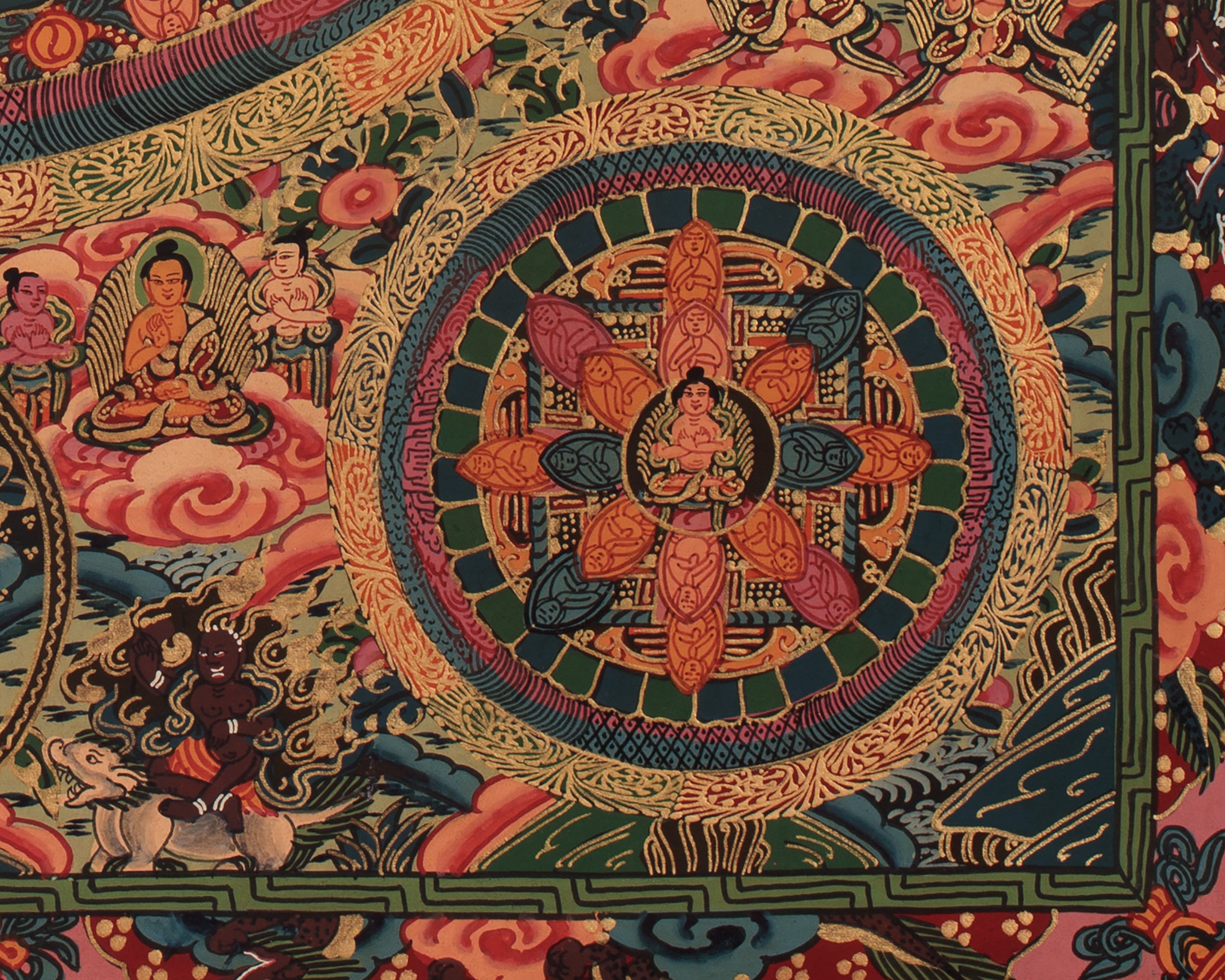 Buddha Mandala Hand Painted Art | Himalayan Artwork of Enlightenment and Spiritual Harmony