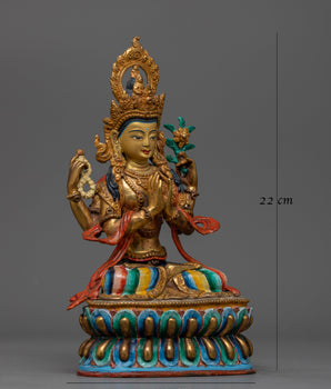 Chenrezig Handcrafted Small Statue | Embodiment of Compassion